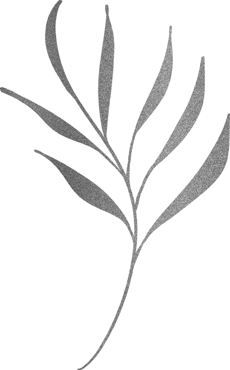 Twig with Glittering Silver and Gray Petals